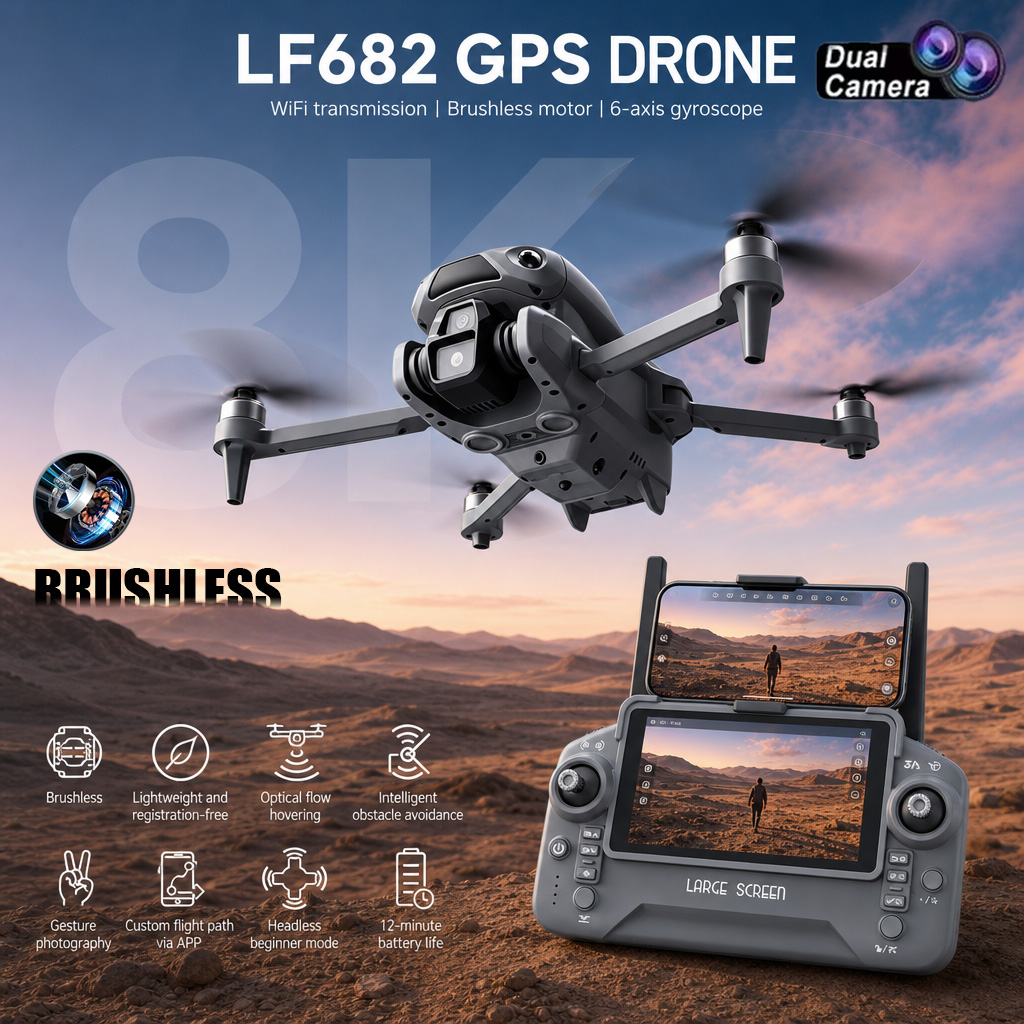 Drone Photogrammetry - Neue LF682 Drohne mit 8K Dual-Kamera,